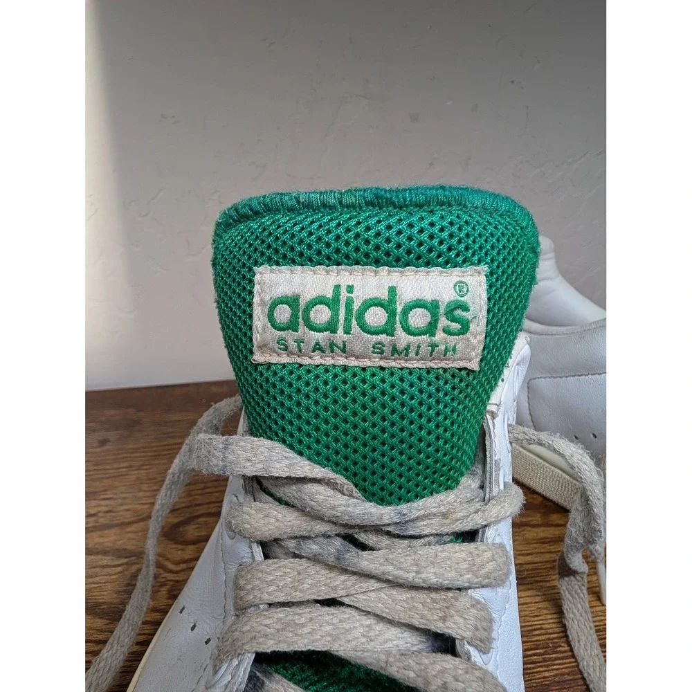 Adidas Stan Smith White Green Mesh Toe Low Top Sneakers Mens 10
